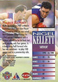 1996 Select AFL #85 Nigel Kellett Back